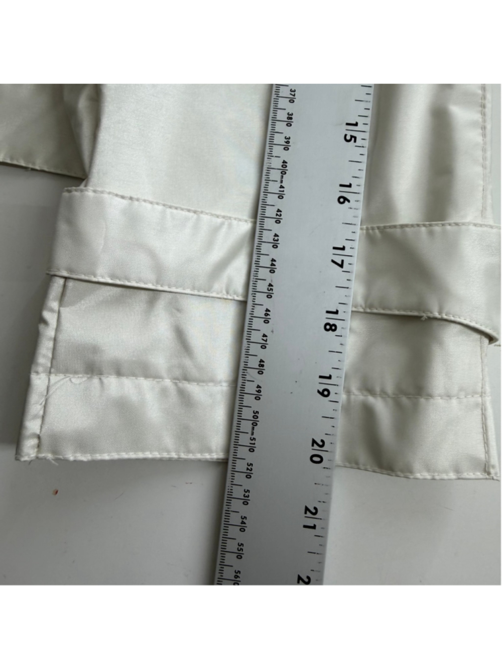 Worthington Essentials Women’s L Off-White Lightweight Trench Coat Quiet Luxury - Picture 9 of 15